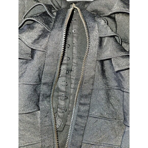 BCBGMAXAZRIA Brandie Tiered Ruffle Mini Front Zip Dress Women Size 4 - Picture 9 of 10